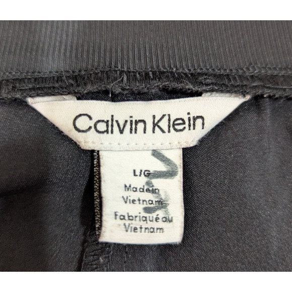 Calvin Klein sz L Wide Leg Pants black pull on stretchy lightweight active 4396 - Picture 5 of 6